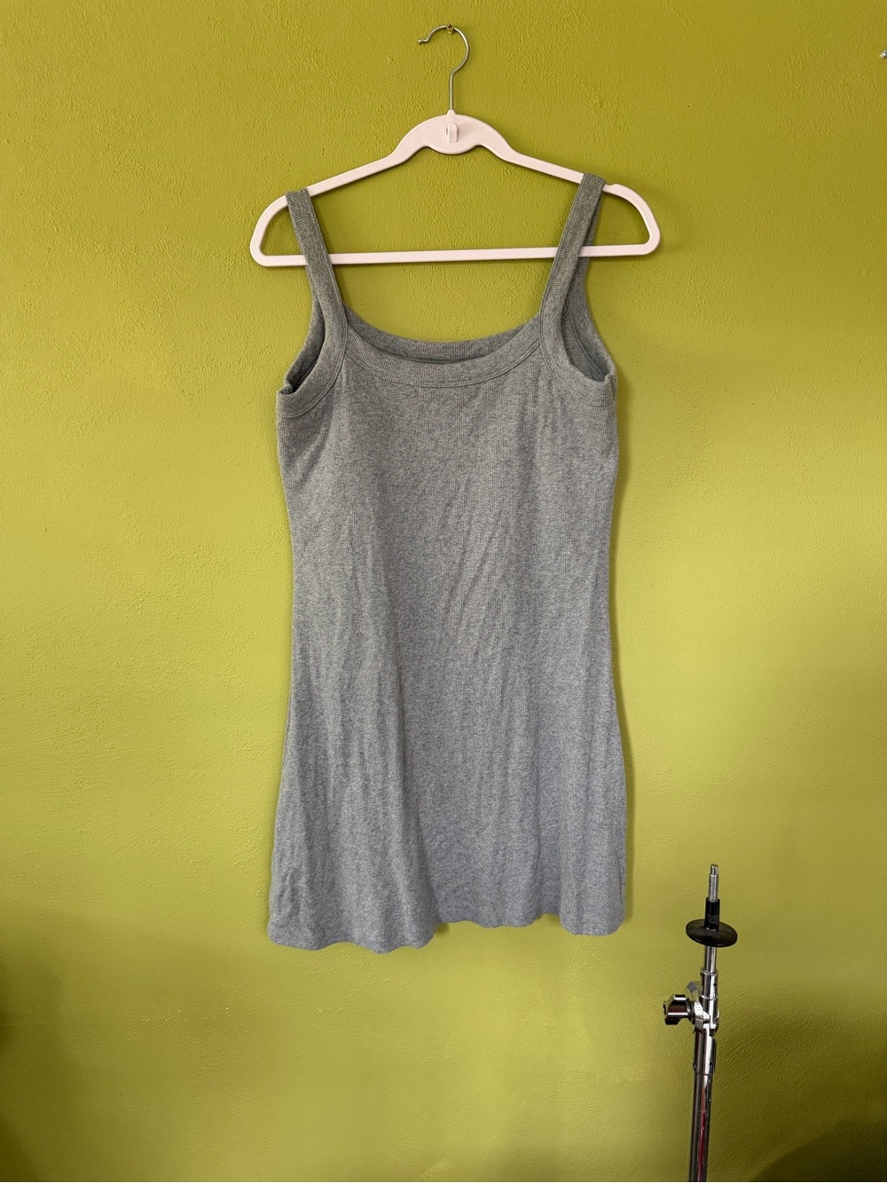 Abercrombie and Fitch Bra Free 90s Sporty Ribbed Knit Dress Size Large in Gray - Picture 5 of 5